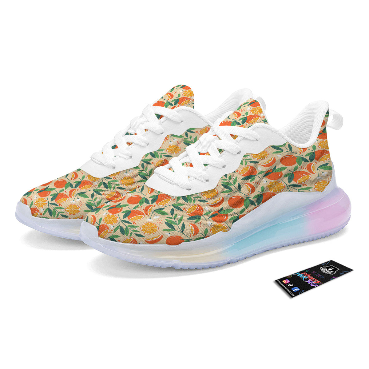 Fruit Cute Orange Print Pattern Running Sneakers-grizzshop