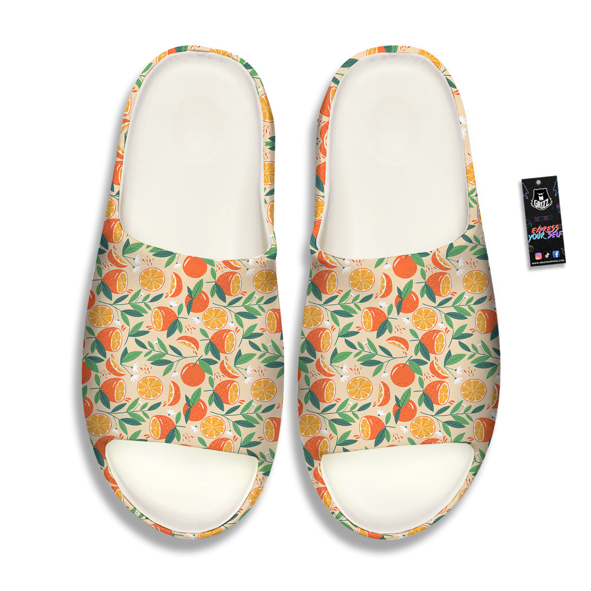 Fruit Cute Orange Print Pattern Sandals-grizzshop