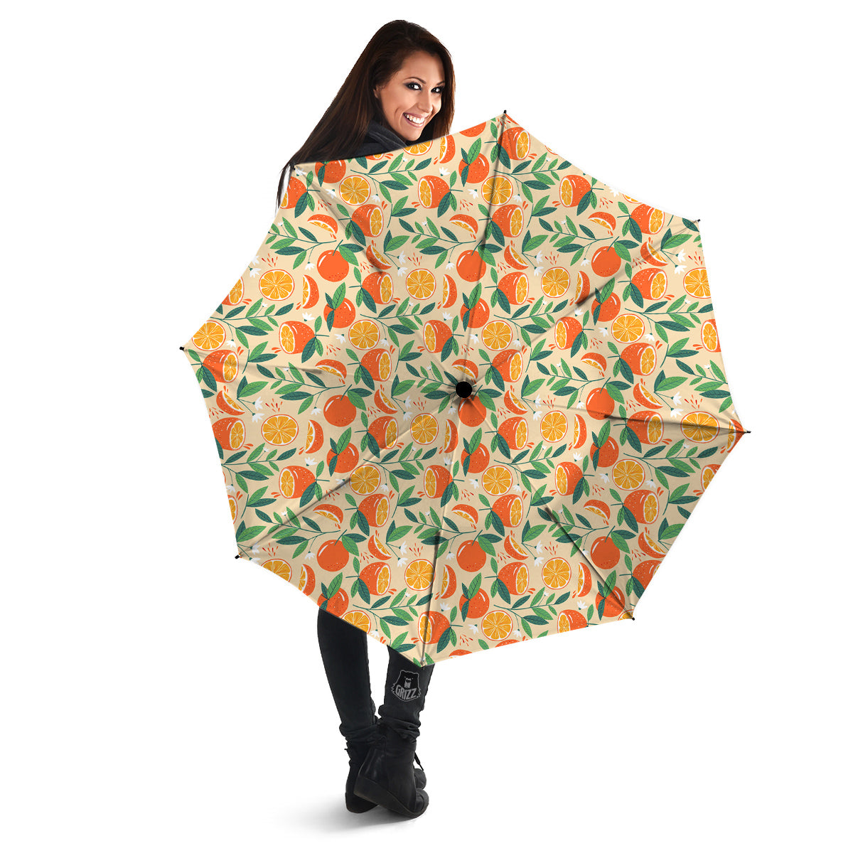 Fruit Cute Orange Print Pattern Umbrella-grizzshop