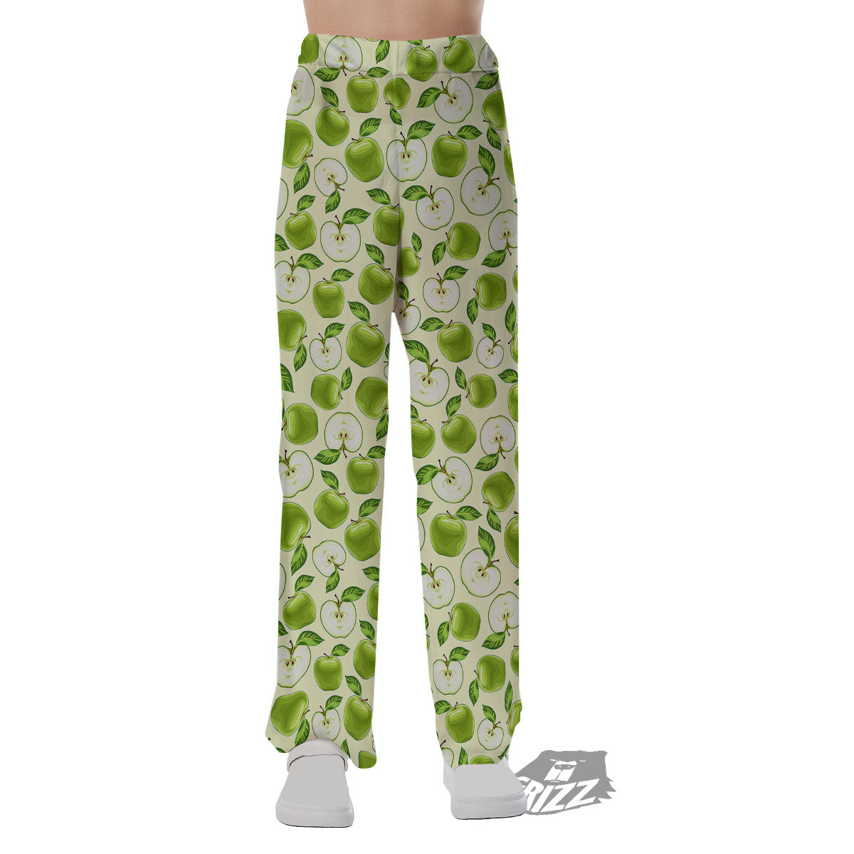 Fruit Green Apple Print Pattern Pajama Pants-grizzshop