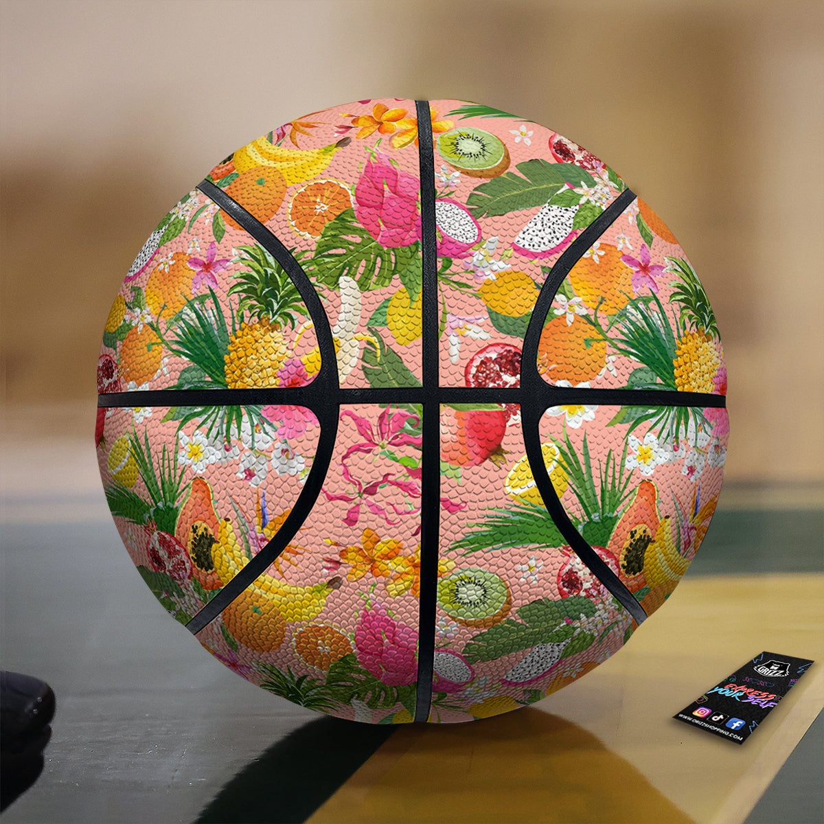 Fruit Leaf Tropical Print Pattern Basketball