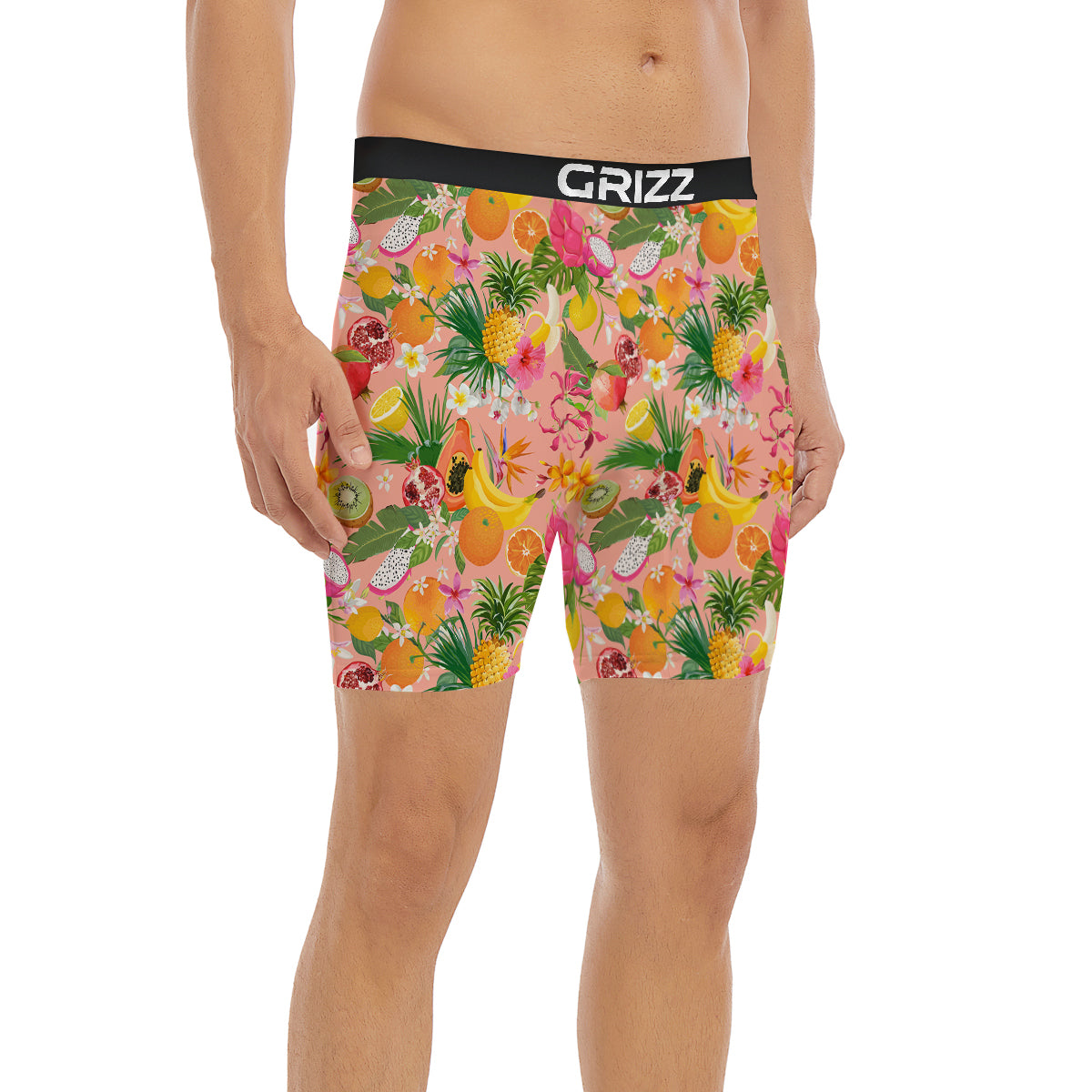 Fruit Leaf Tropical Print Pattern Boxer Briefs-grizzshop