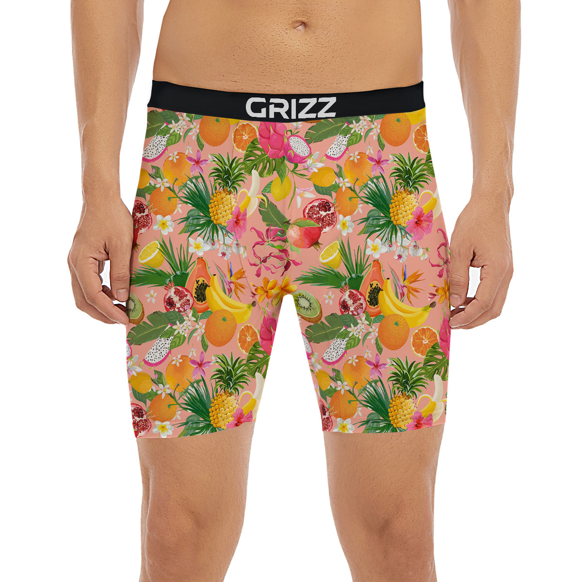 Fruit Leaf Tropical Print Pattern Boxer Briefs-grizzshop