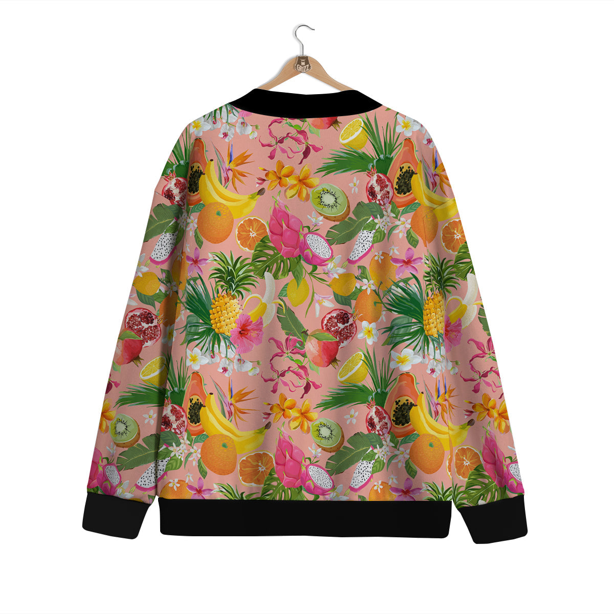 Fruit Leaf Tropical Print Pattern Cardigan-grizzshop