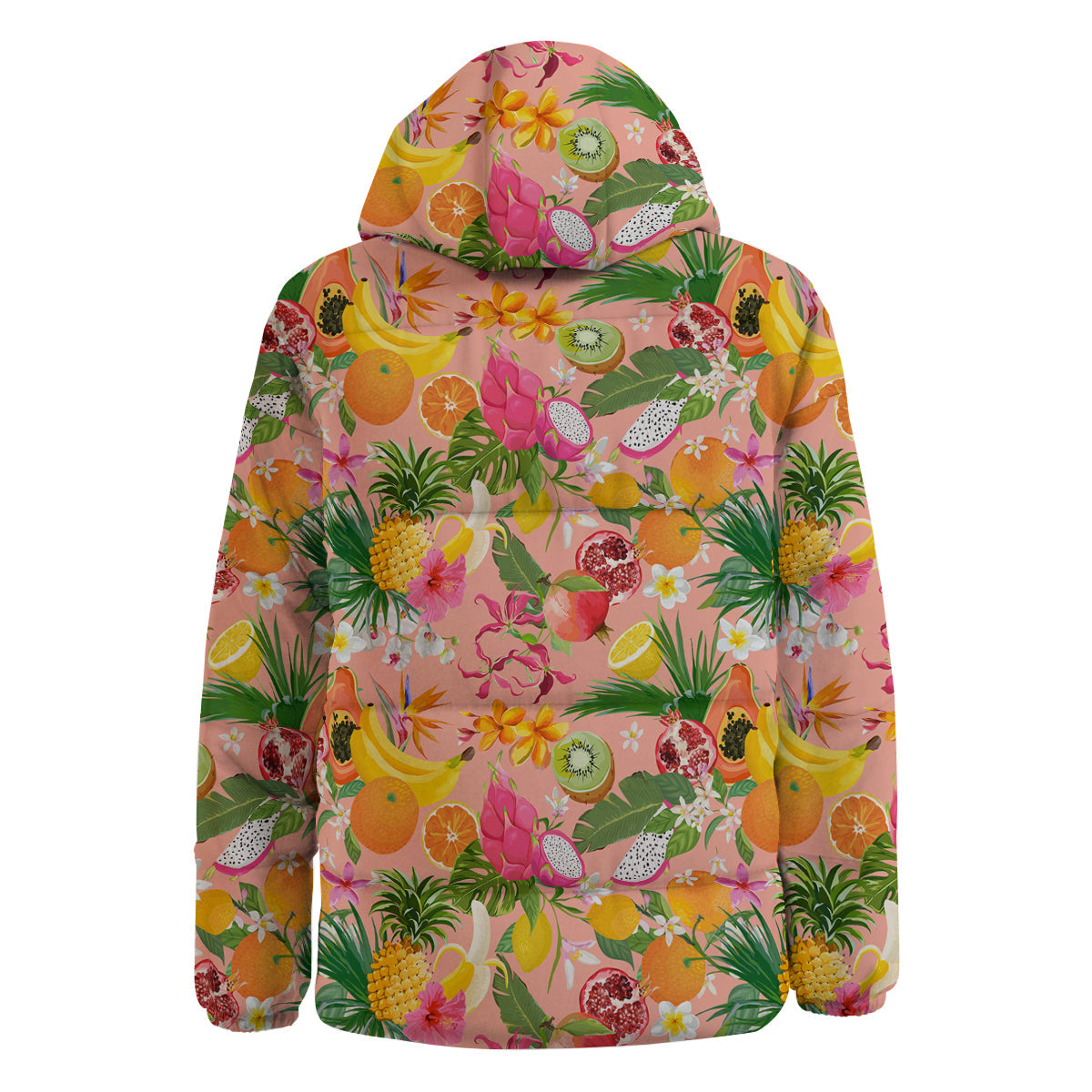 Fruit Leaf Tropical Print Pattern Down Jacket-grizzshop