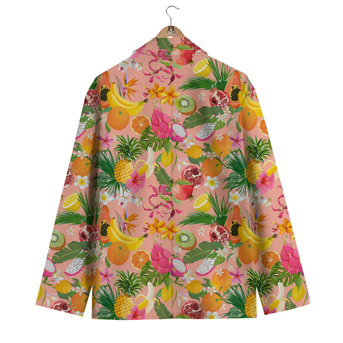 Fruit Leaf Tropical Print Pattern Men's Blazer-grizzshop