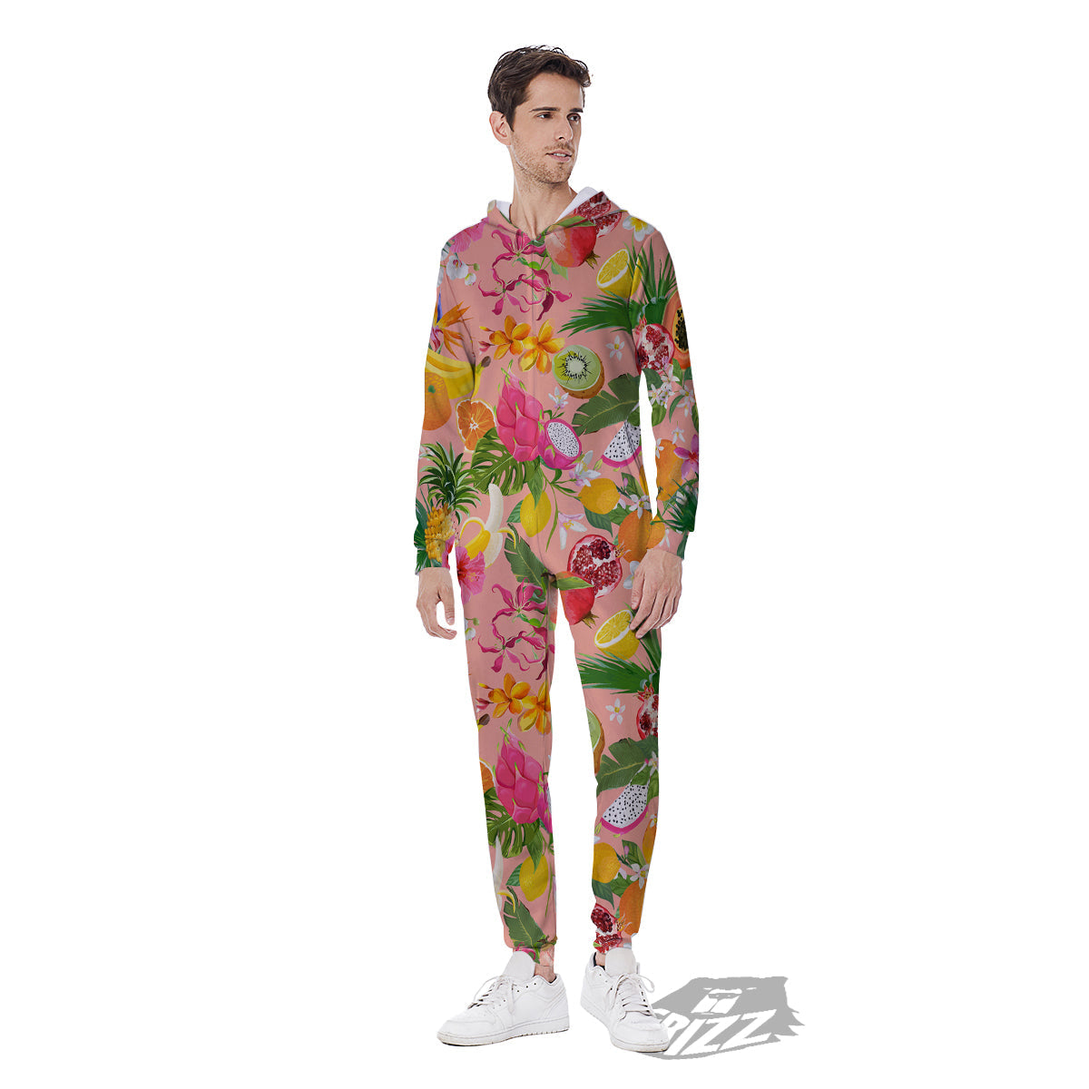 Fruit Leaf Tropical Print Pattern Men's Jumpsuit-grizzshop