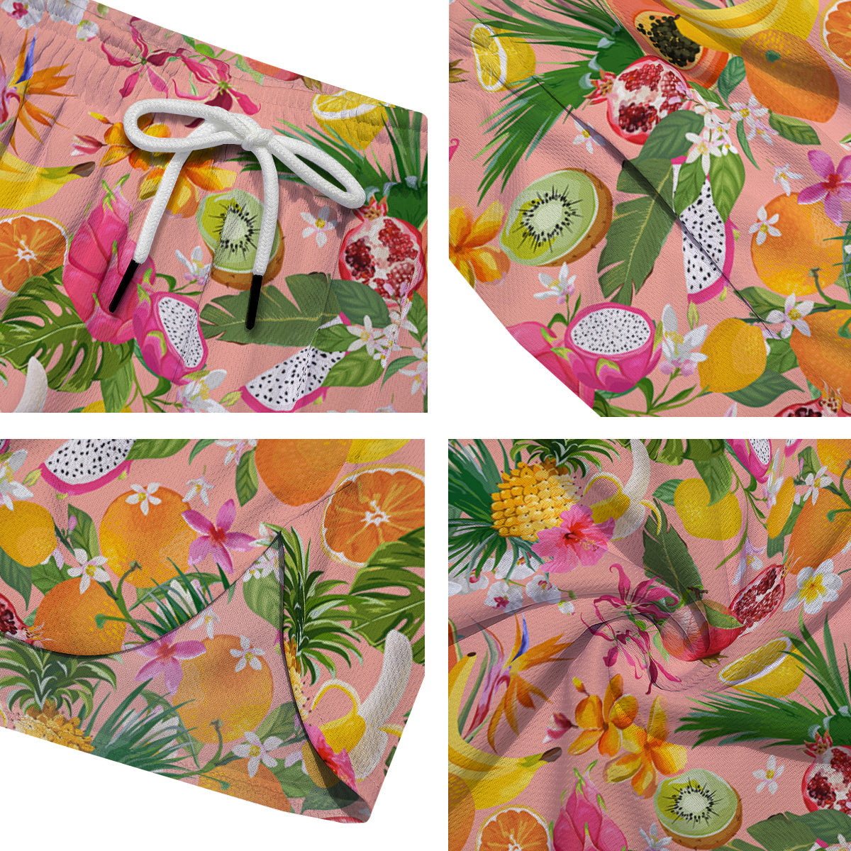 Fruit Leaf Tropical Print Pattern Men's Running Shorts-grizzshop