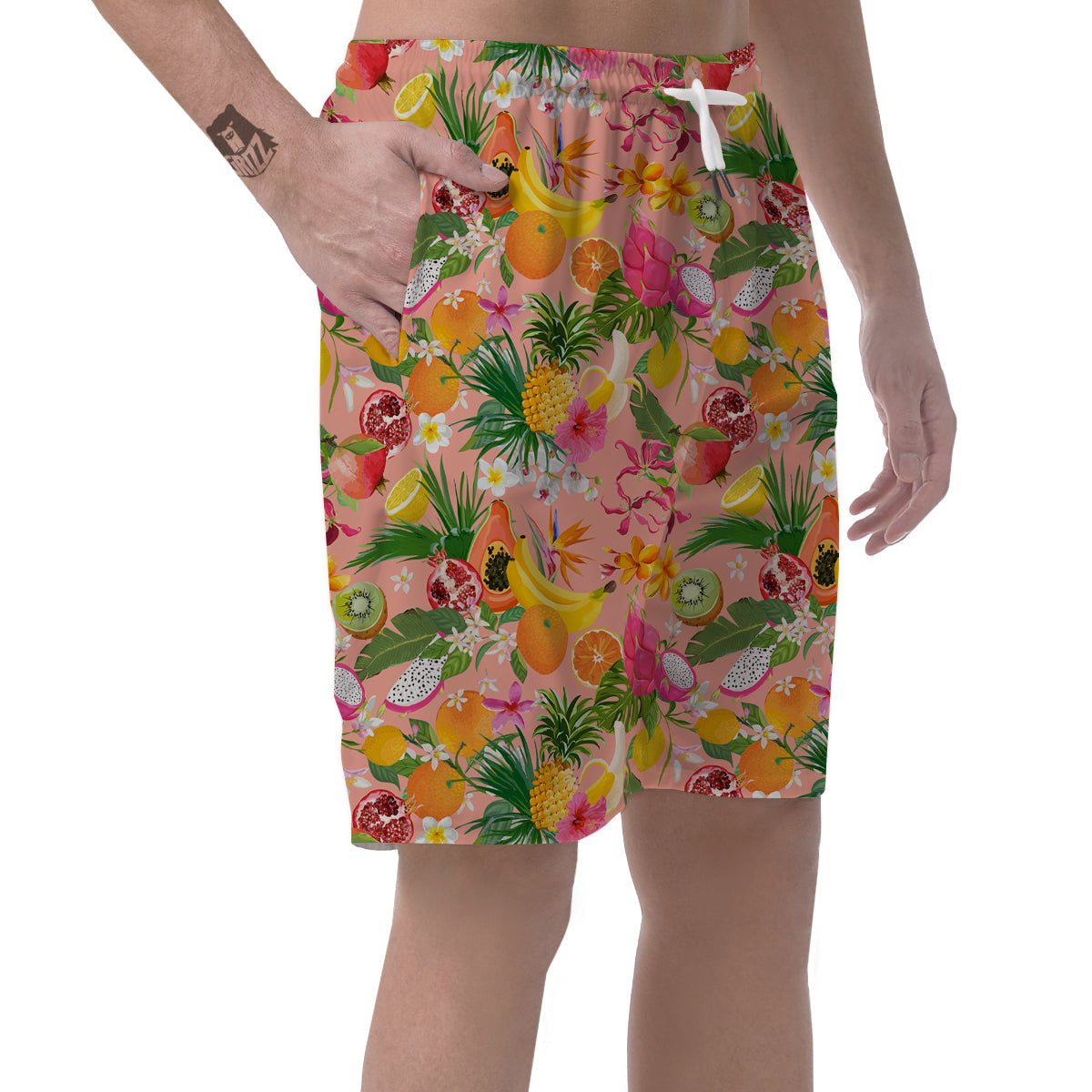 Fruit Leaf Tropical Print Pattern Men's Shorts-grizzshop