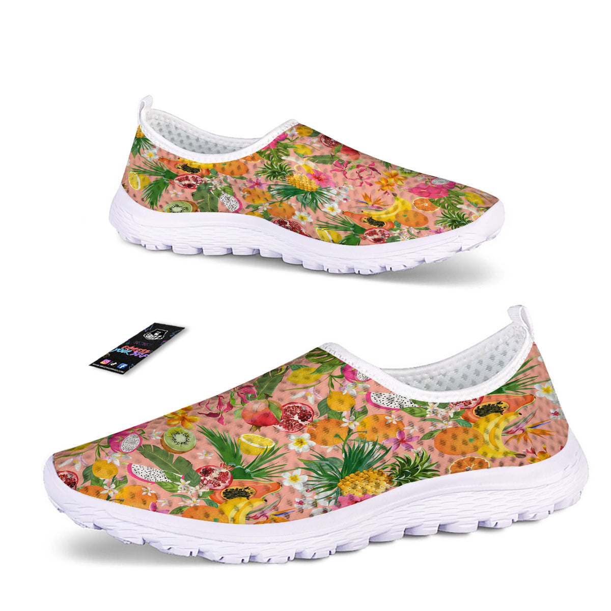 Fruit Leaf Tropical Print Pattern Nurse Shoes-grizzshop