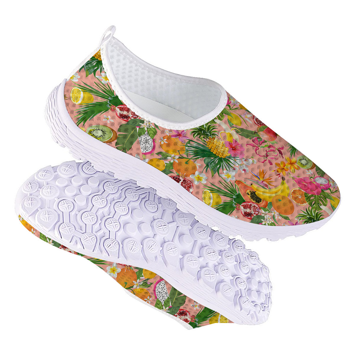 Fruit Leaf Tropical Print Pattern Nurse Shoes-grizzshop