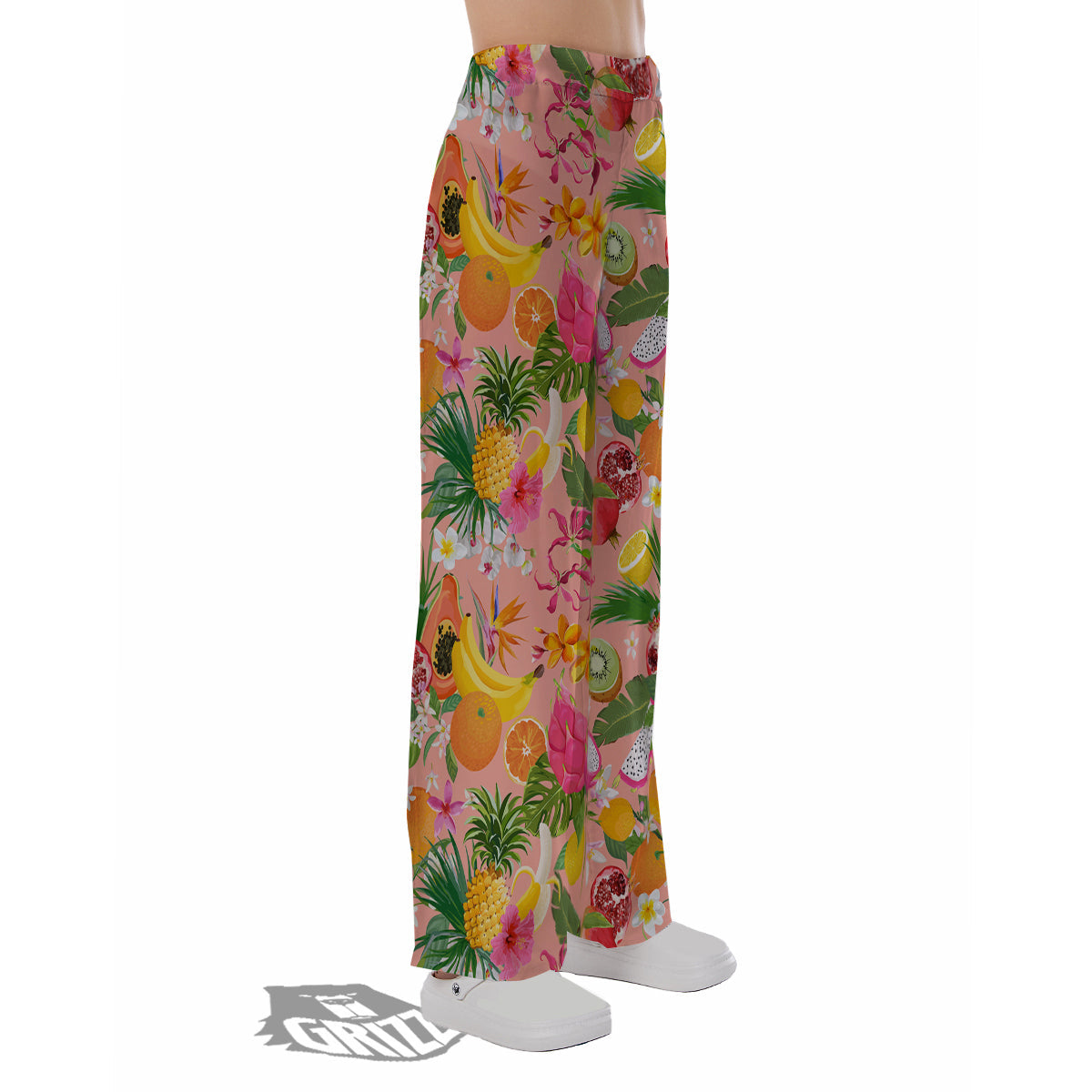 Fruit Leaf Tropical Print Pattern Pajama Pants-grizzshop