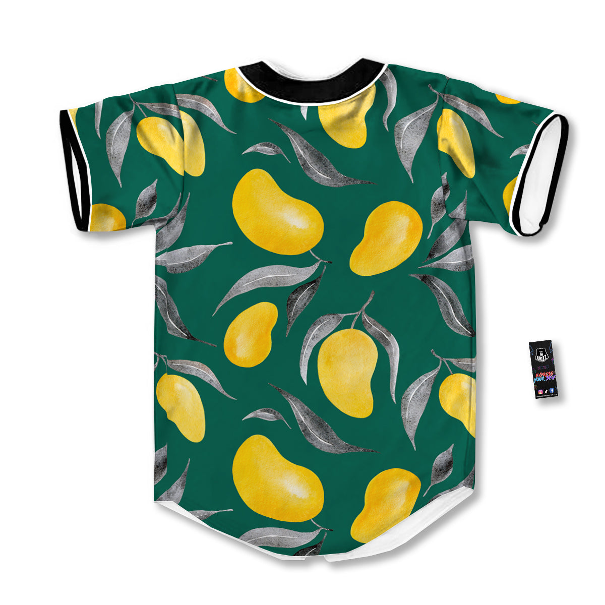 Fruit Mango Yellow Print Pattern Baseball Jersey-grizzshop