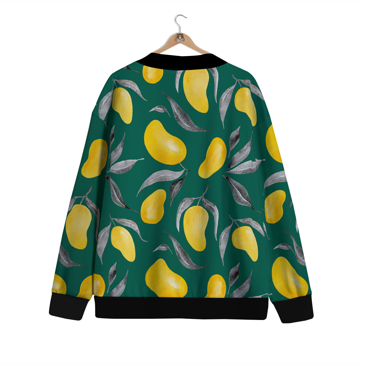 Fruit Mango Yellow Print Pattern Cardigan-grizzshop
