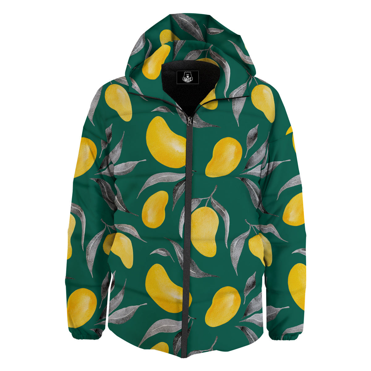 Fruit Mango Yellow Print Pattern Down Jacket-grizzshop