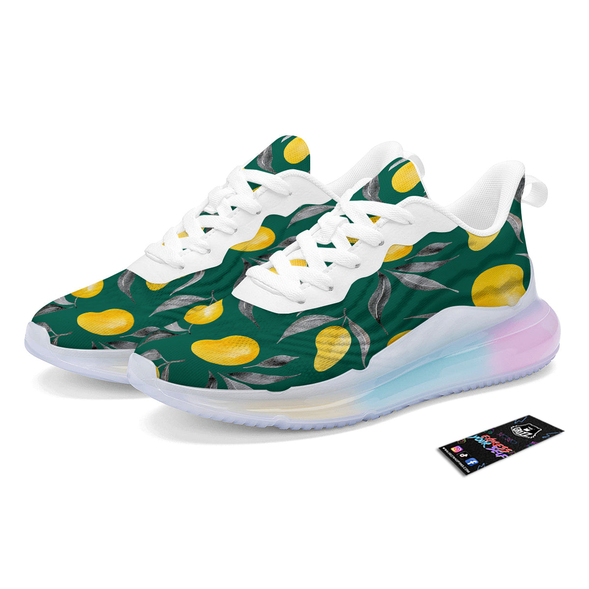 Fruit Mango Yellow Print Pattern Running Sneakers-grizzshop