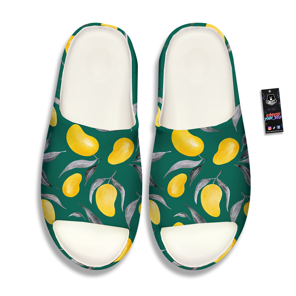 Fruit Mango Yellow Print Pattern Sandals-grizzshop