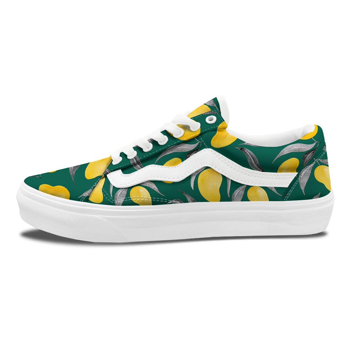 Fruit Mango Yellow Print Pattern Skate Shoes-grizzshop