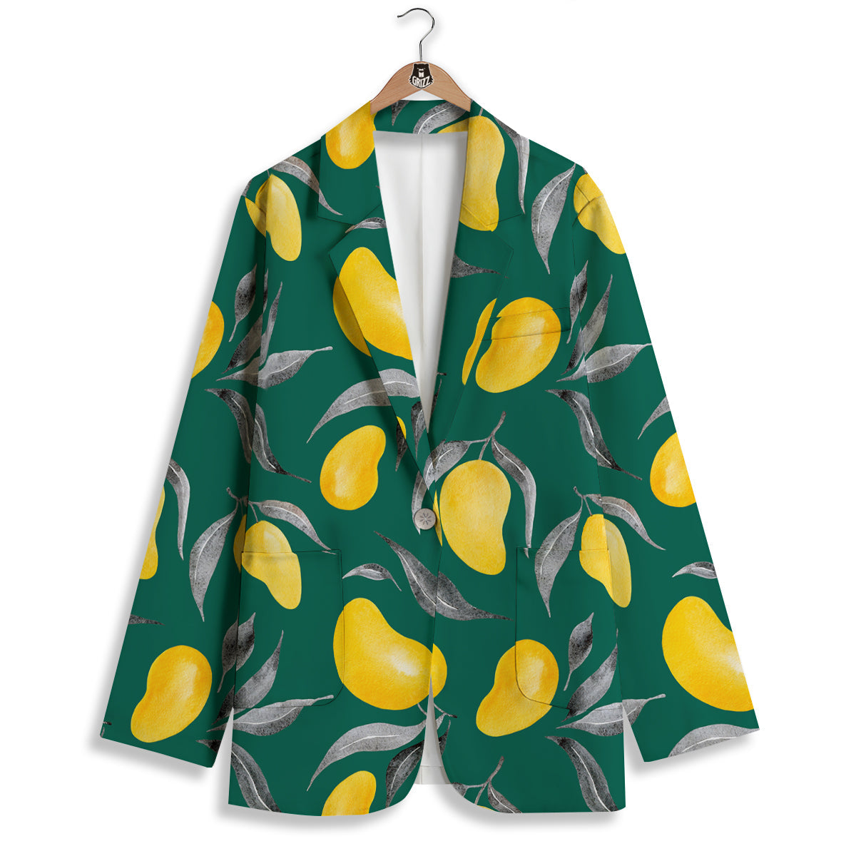 Fruit Mango Yellow Print Pattern Women's Blazer-grizzshop