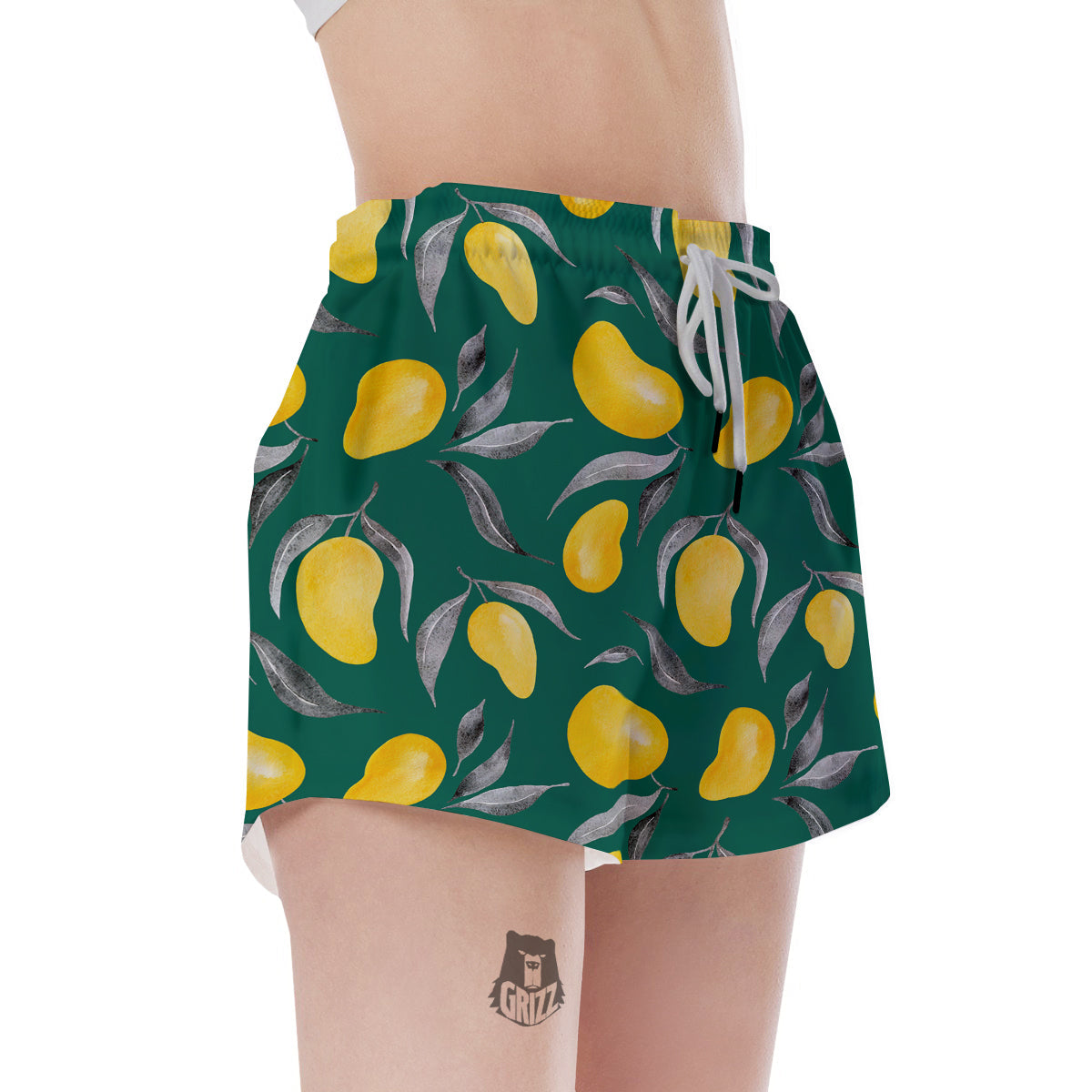 Fruit Mango Yellow Print Pattern Women's Shorts-grizzshop