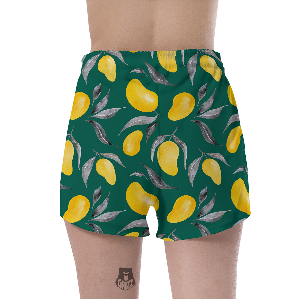 Fruit Mango Yellow Print Pattern Women's Shorts-grizzshop