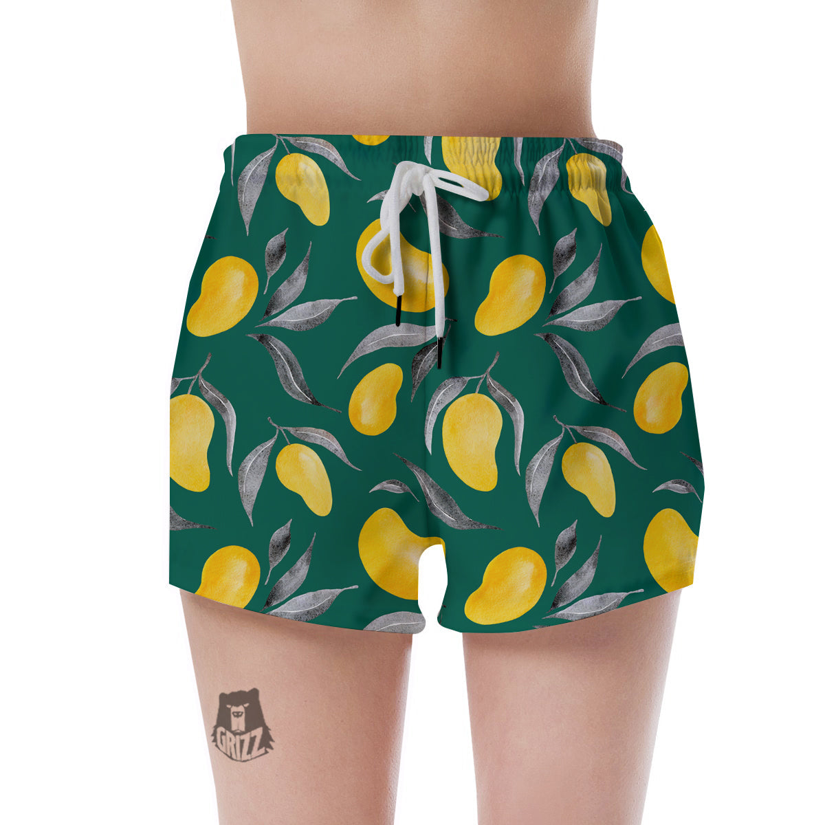 Fruit Mango Yellow Print Pattern Women's Shorts-grizzshop