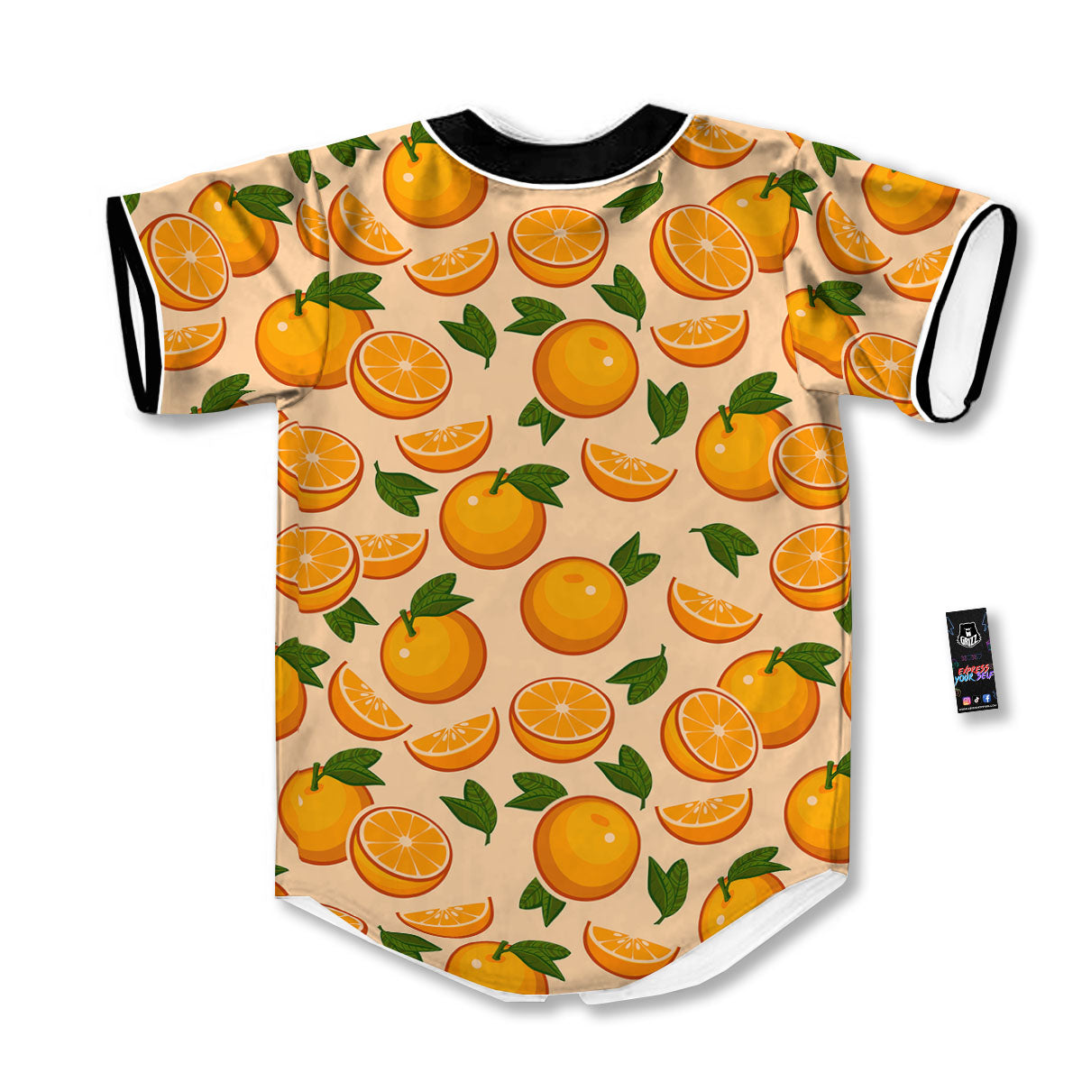 Fruit Orange Print Pattern Baseball Jersey-grizzshop