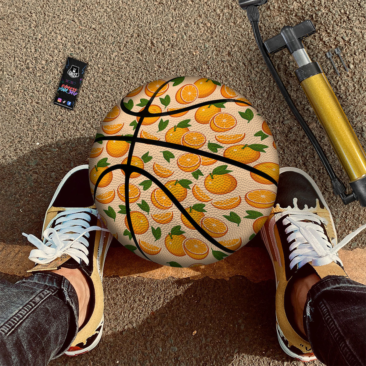Fruit Orange Print Pattern Basketball-grizzshop