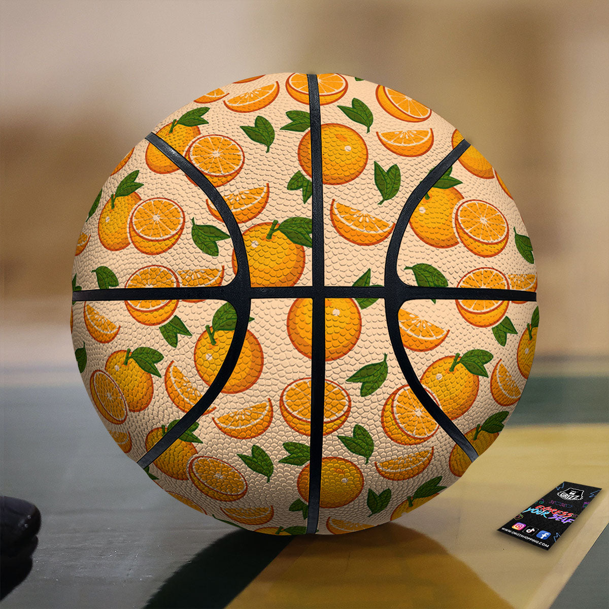 Fruit Orange Print Pattern Basketball-grizzshop