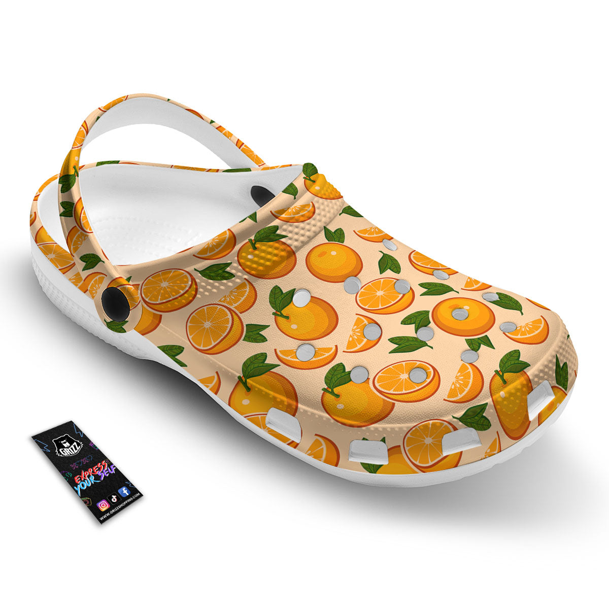 Fruit Orange Print Pattern Clog-grizzshop