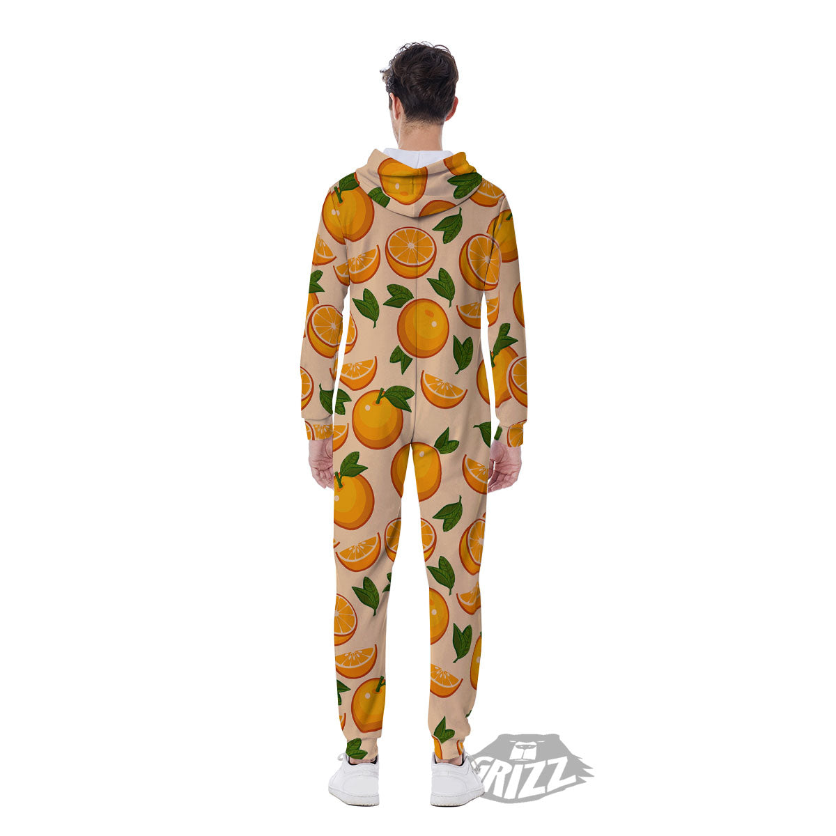 Fruit Orange Print Pattern Men's Jumpsuit-grizzshop
