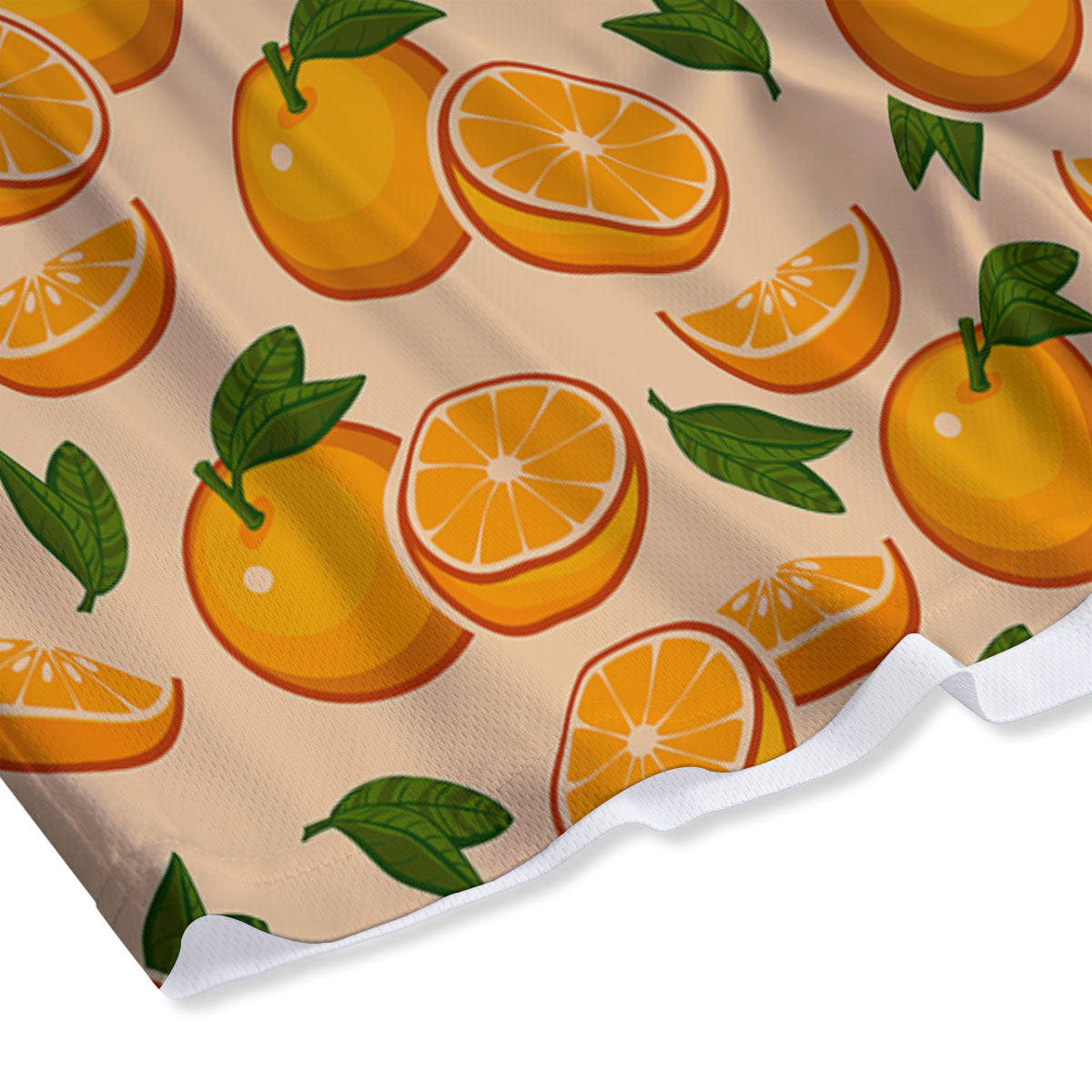 Fruit Orange Print Pattern Mesh Shorts-grizzshop