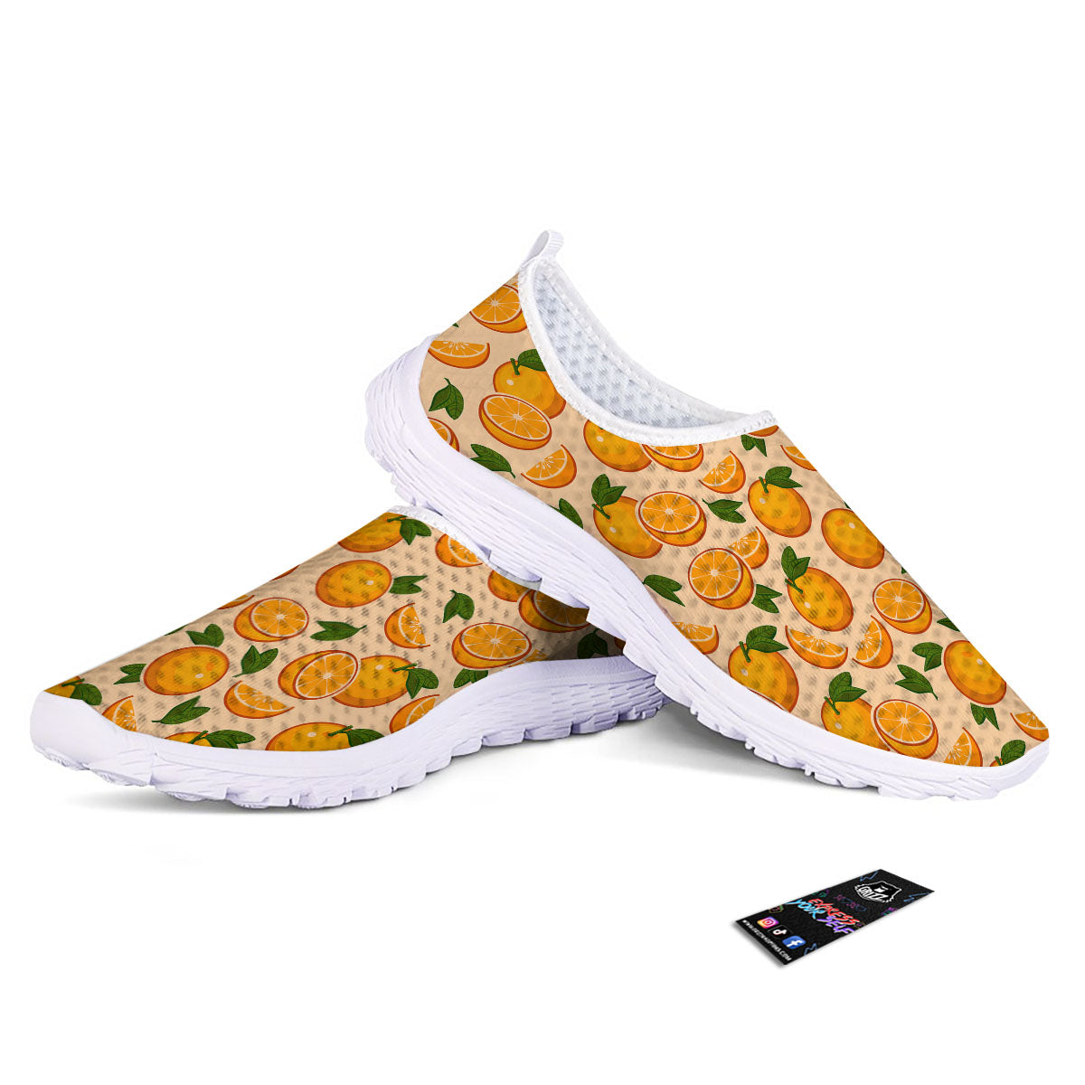 Fruit Orange Print Pattern Nurse Shoes-grizzshop