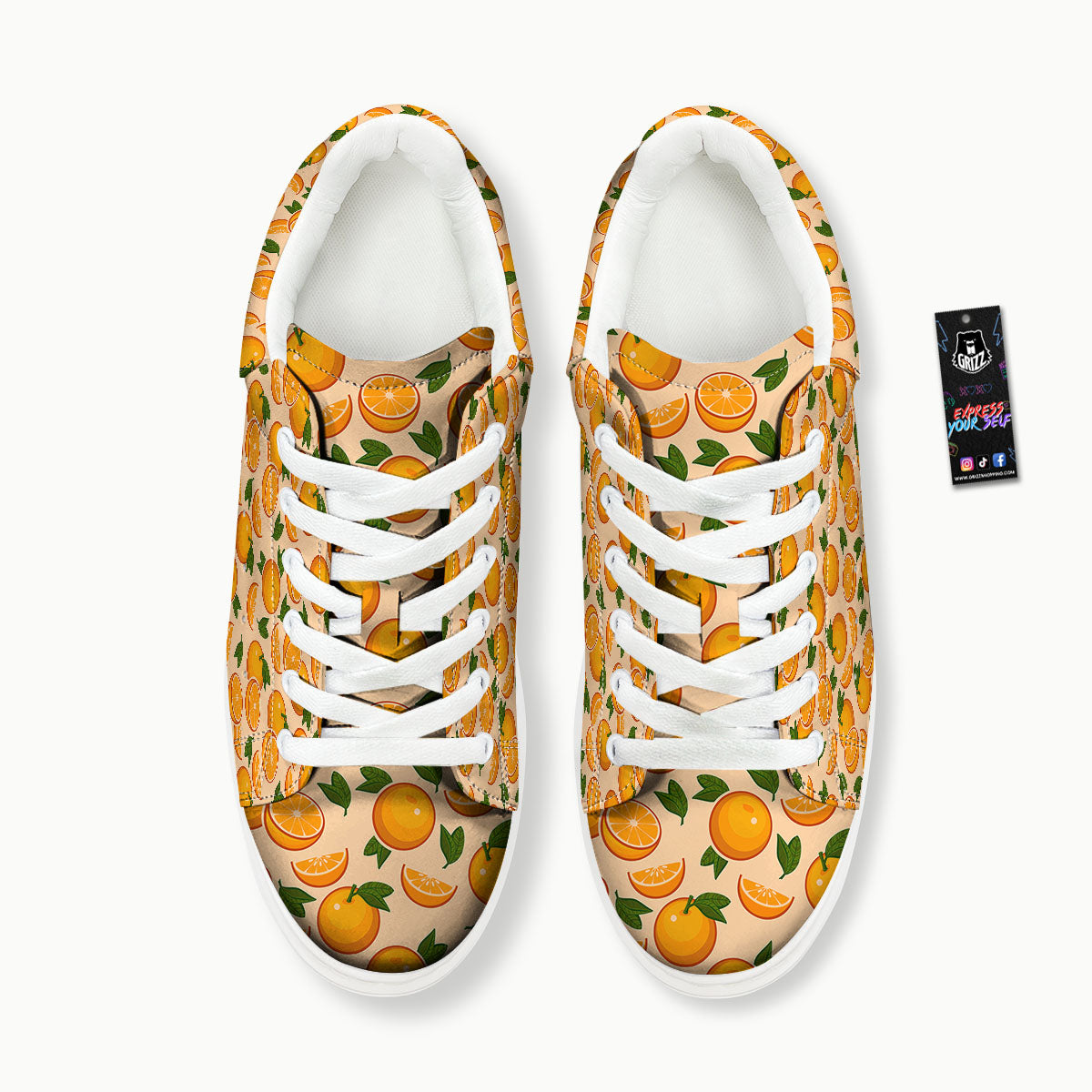 Fruit Orange Print Pattern Platform Shoes-grizzshop