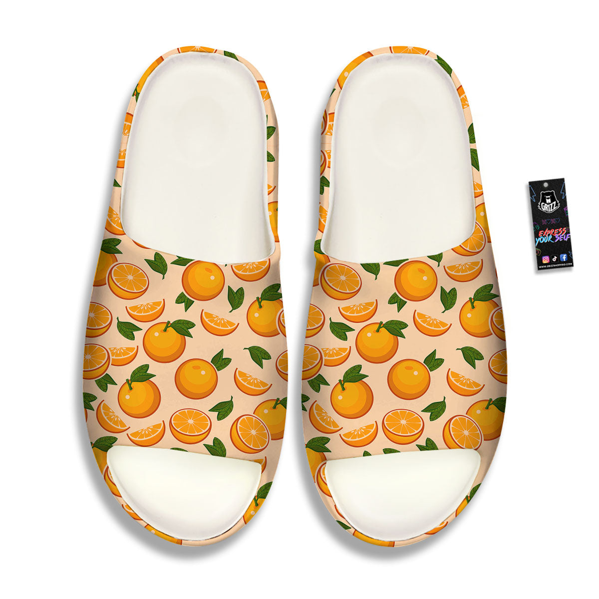 Fruit Orange Print Pattern Sandals-grizzshop