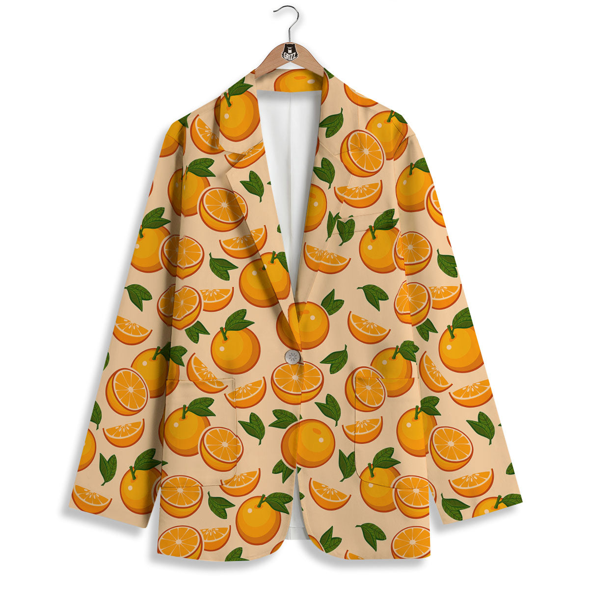 Fruit Orange Print Pattern Women's Blazer-grizzshop