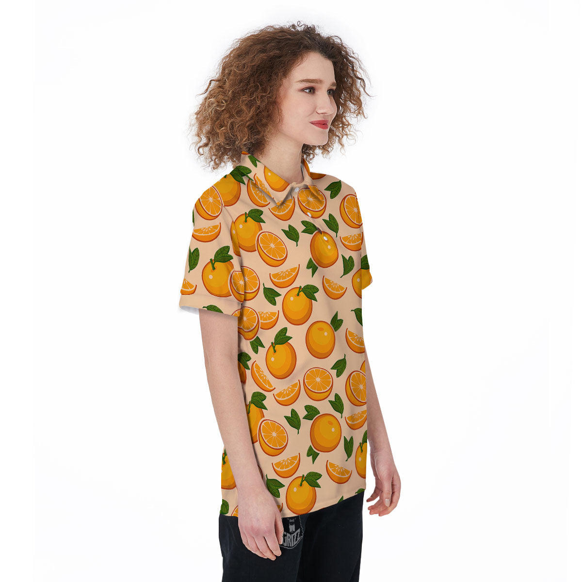 Fruit Orange Print Pattern Women's Golf Shirts-grizzshop