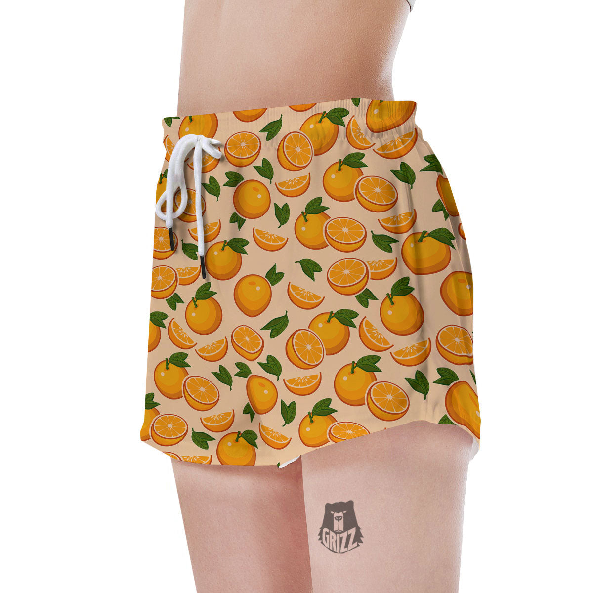 Fruit Orange Print Pattern Women's Shorts-grizzshop