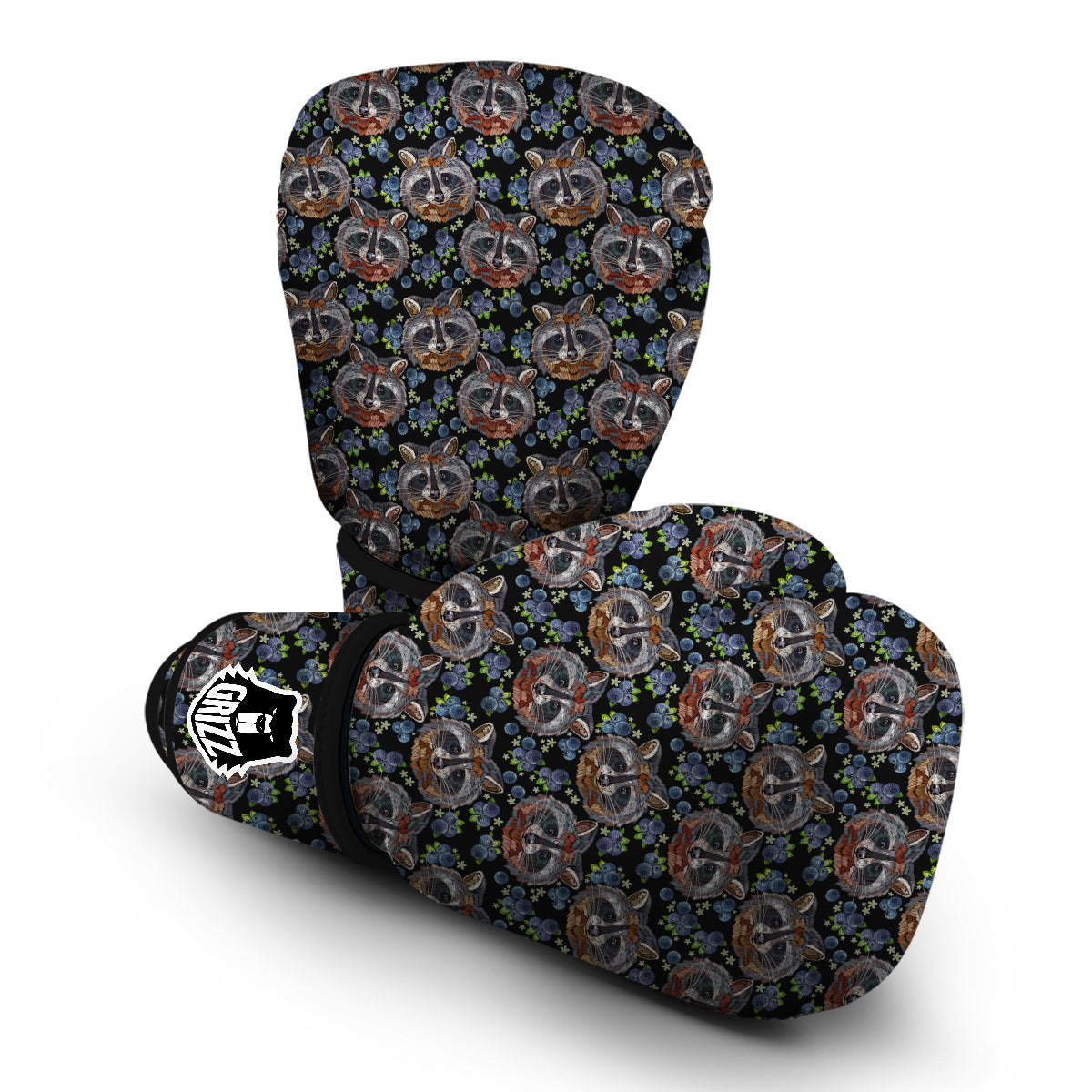 Fruit Raccoon Pattern Print Boxing Gloves-grizzshop
