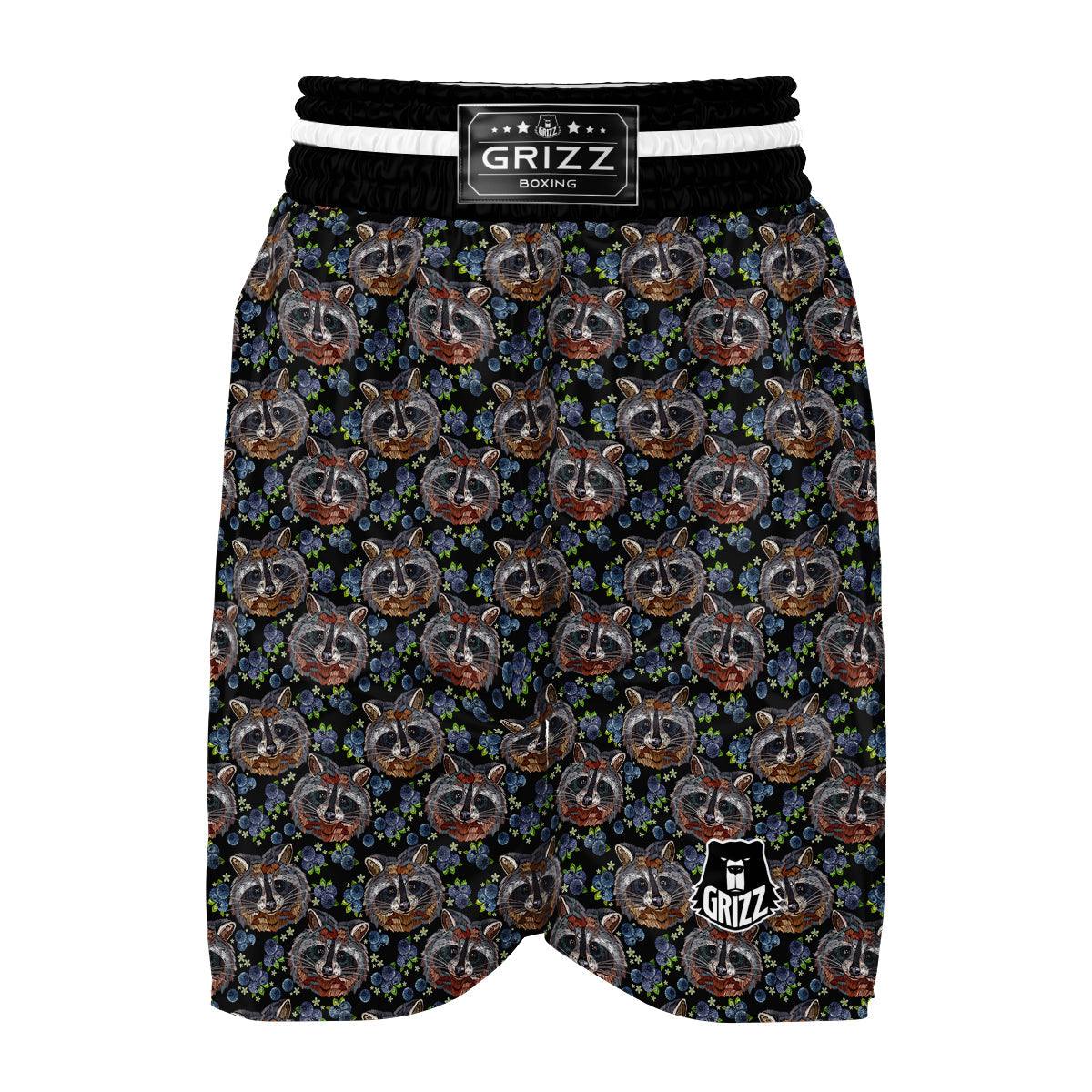 Fruit Raccoon Pattern Print Boxing Shorts-grizzshop