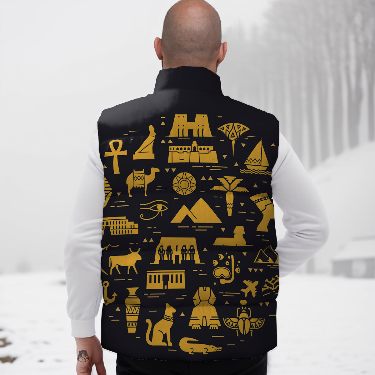 Fruit Raccoon Pattern Print Down Vest