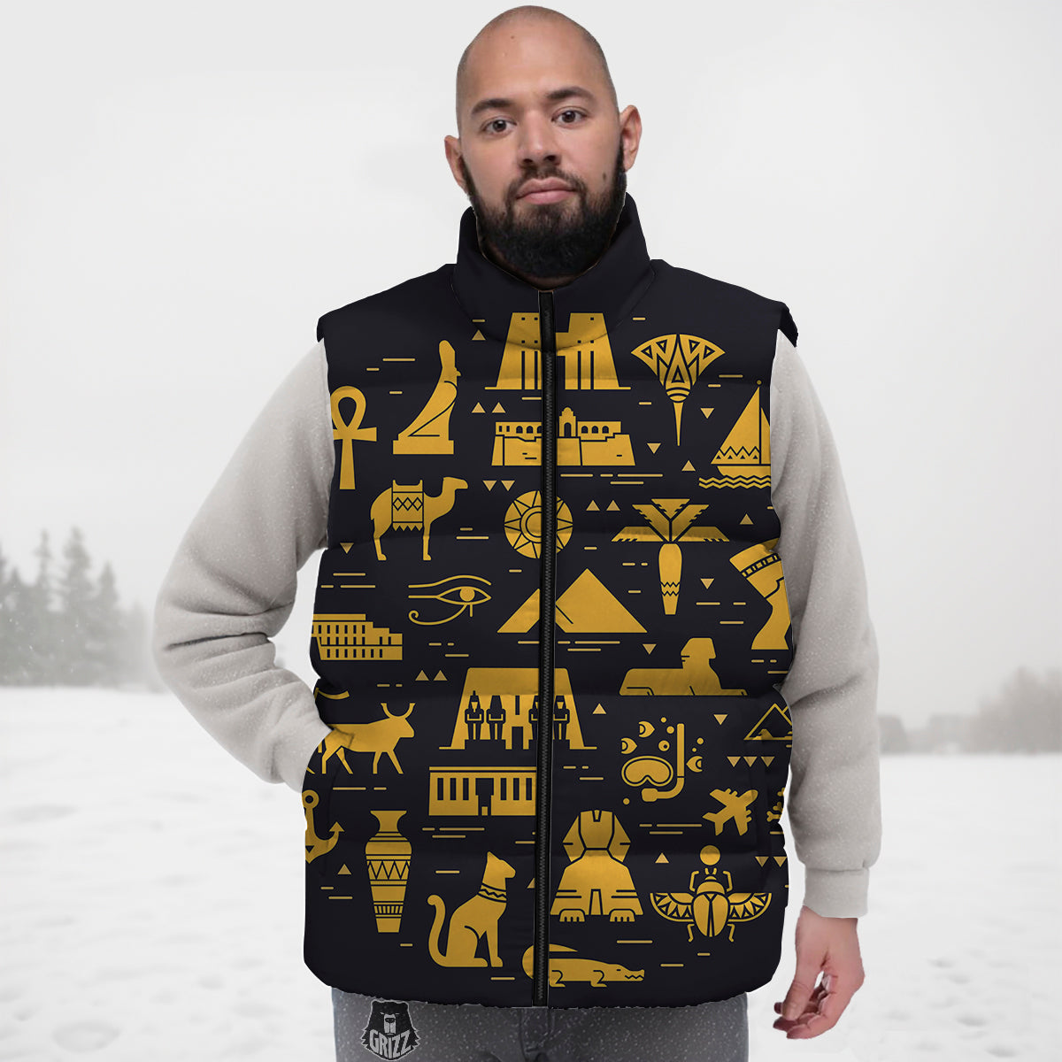 Fruit Raccoon Pattern Print Down Vest