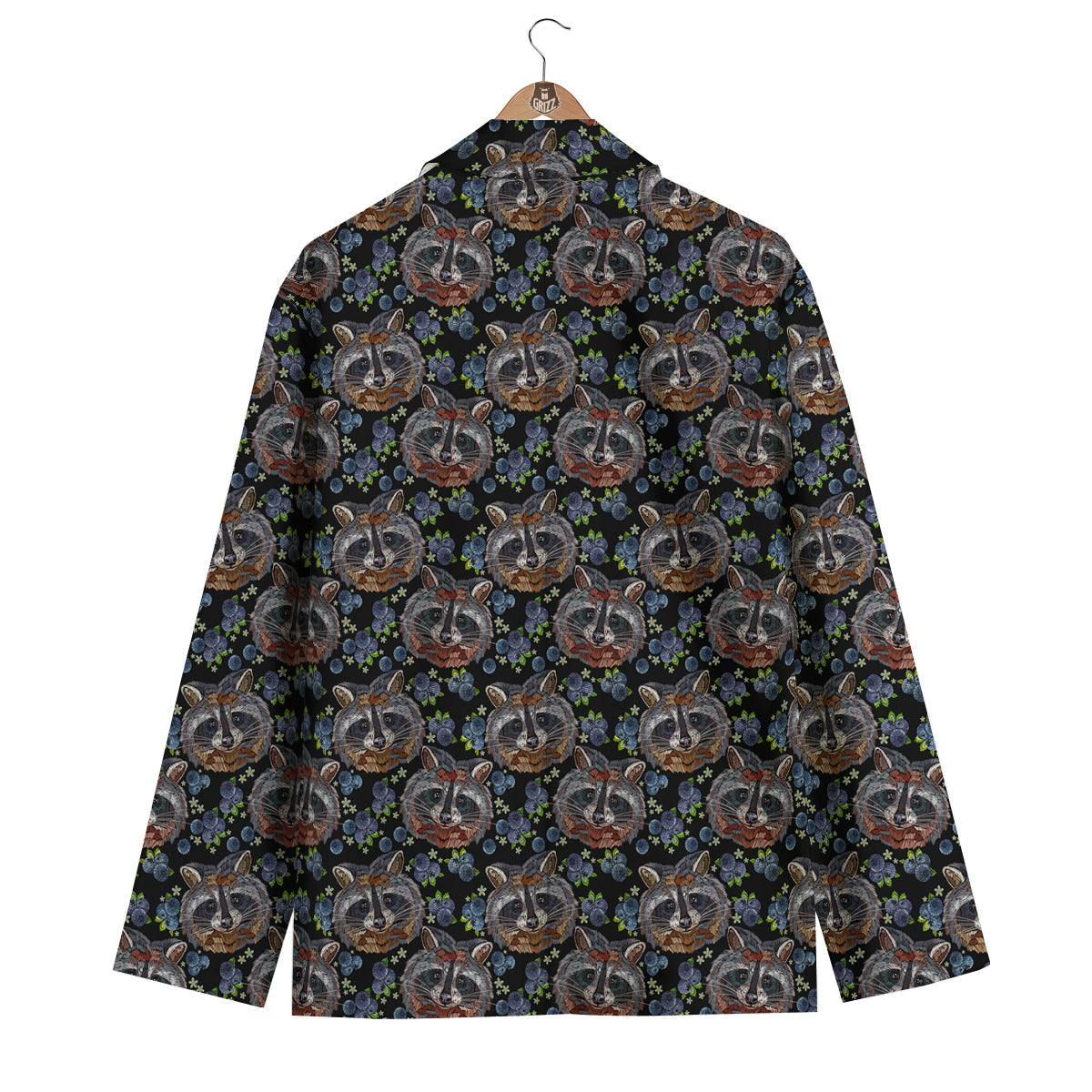Fruit Raccoon Pattern Print Men's Blazer-grizzshop