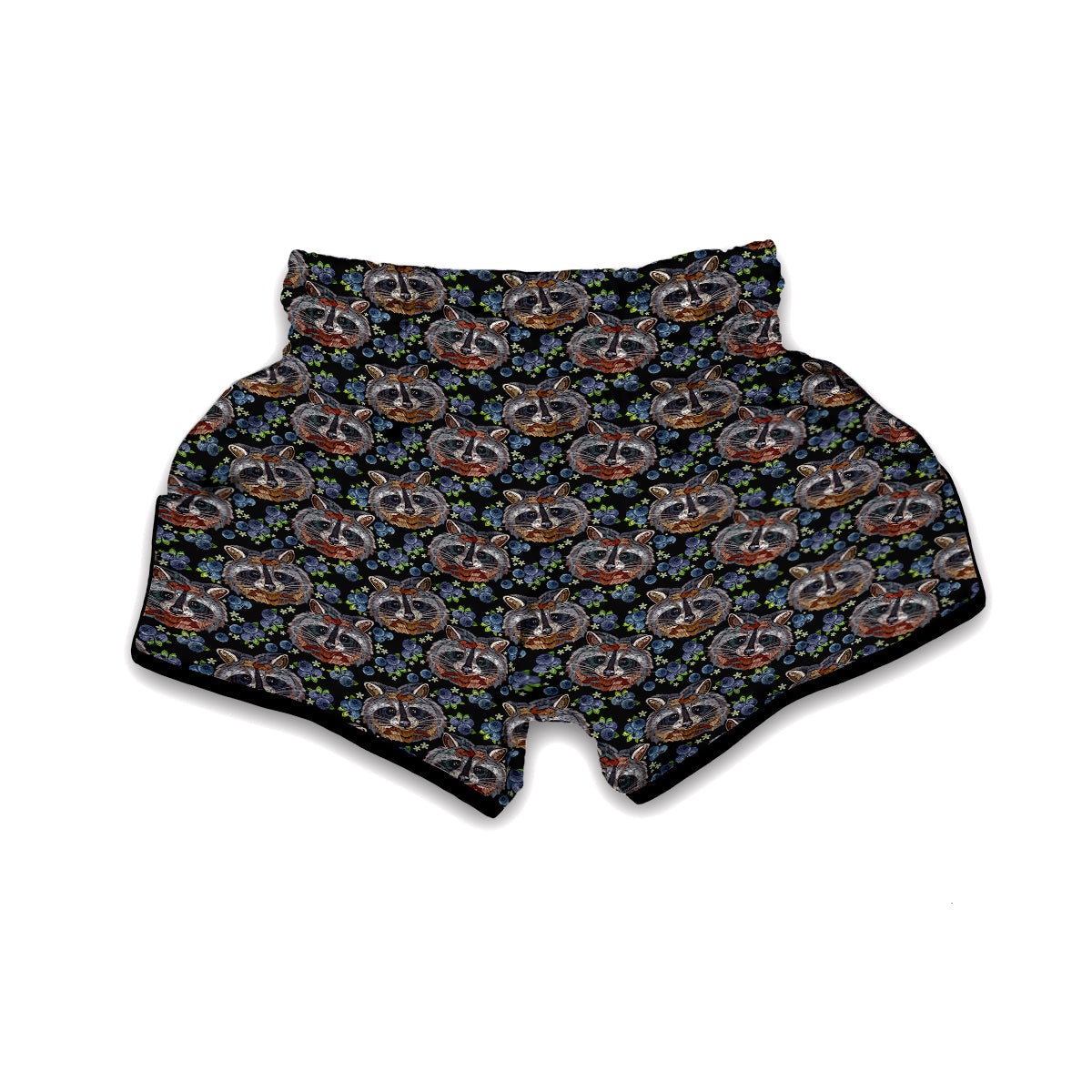Fruit Raccoon Pattern Print Muay Thai Boxing Shorts-grizzshop