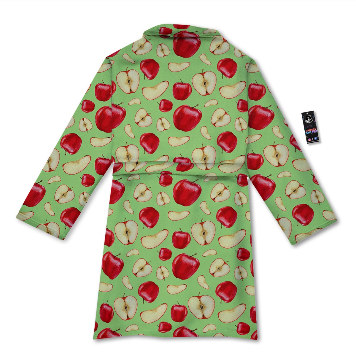 Fruit Red Apple Print Pattern Bathrobe-grizzshop