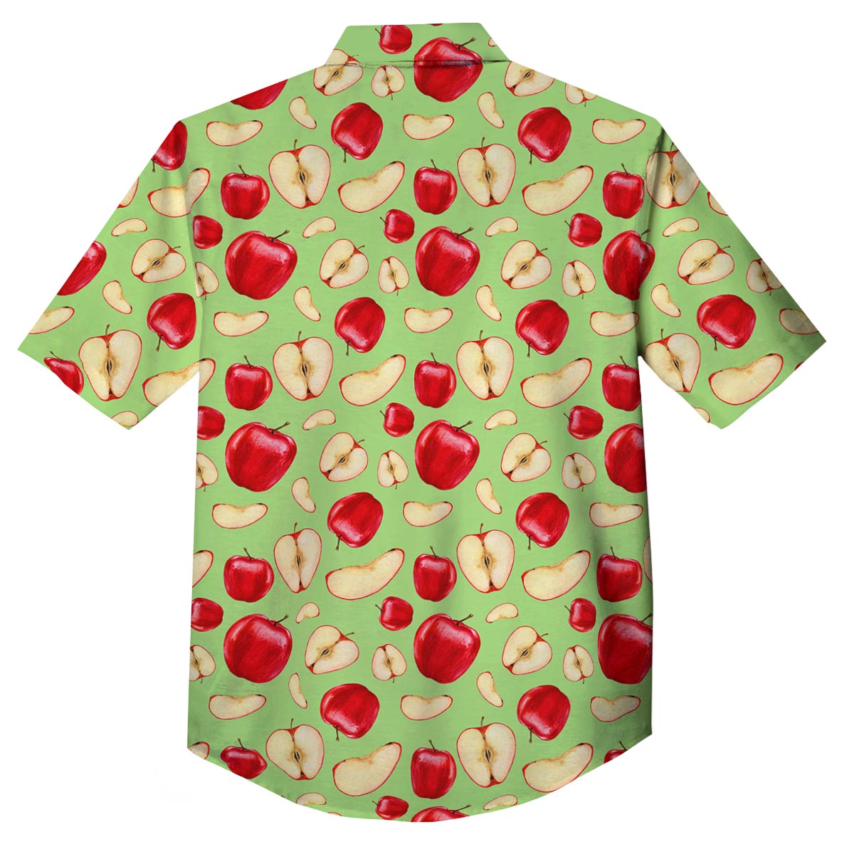 Fruit Red Apple Print Pattern Button Up Shirt-grizzshop