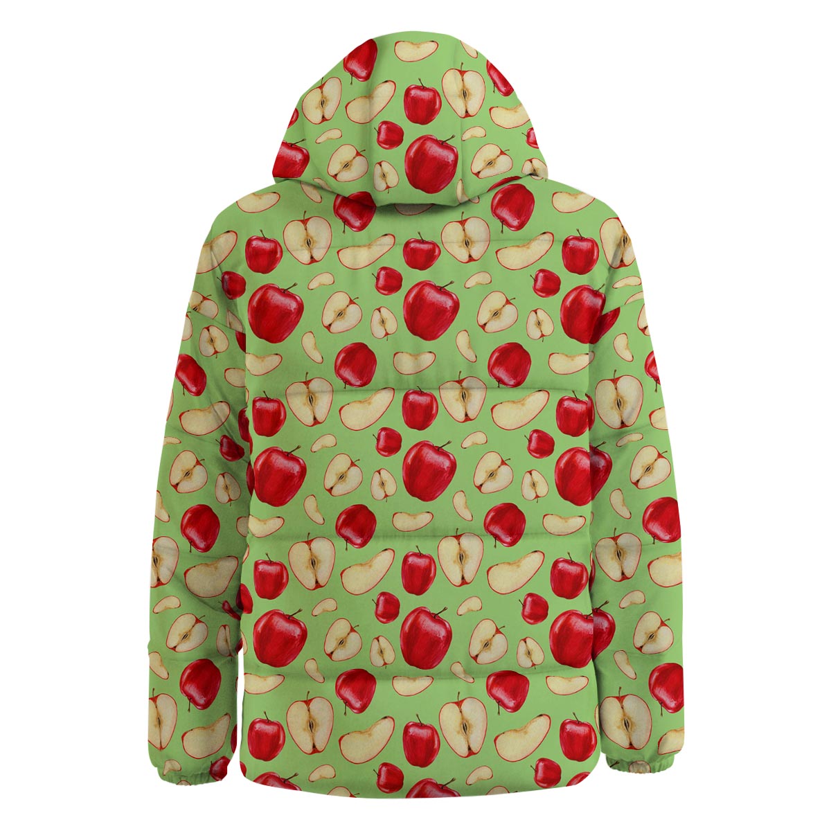 Fruit Red Apple Print Pattern Down Jacket-grizzshop