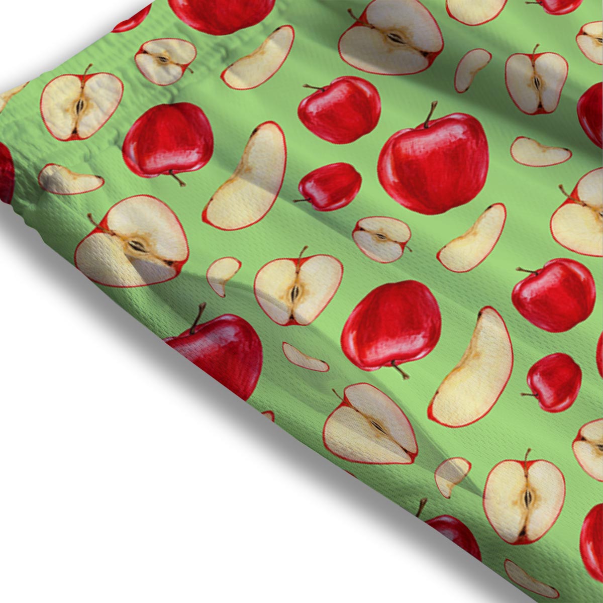 Fruit Red Apple Print Pattern Mesh Shorts-grizzshop