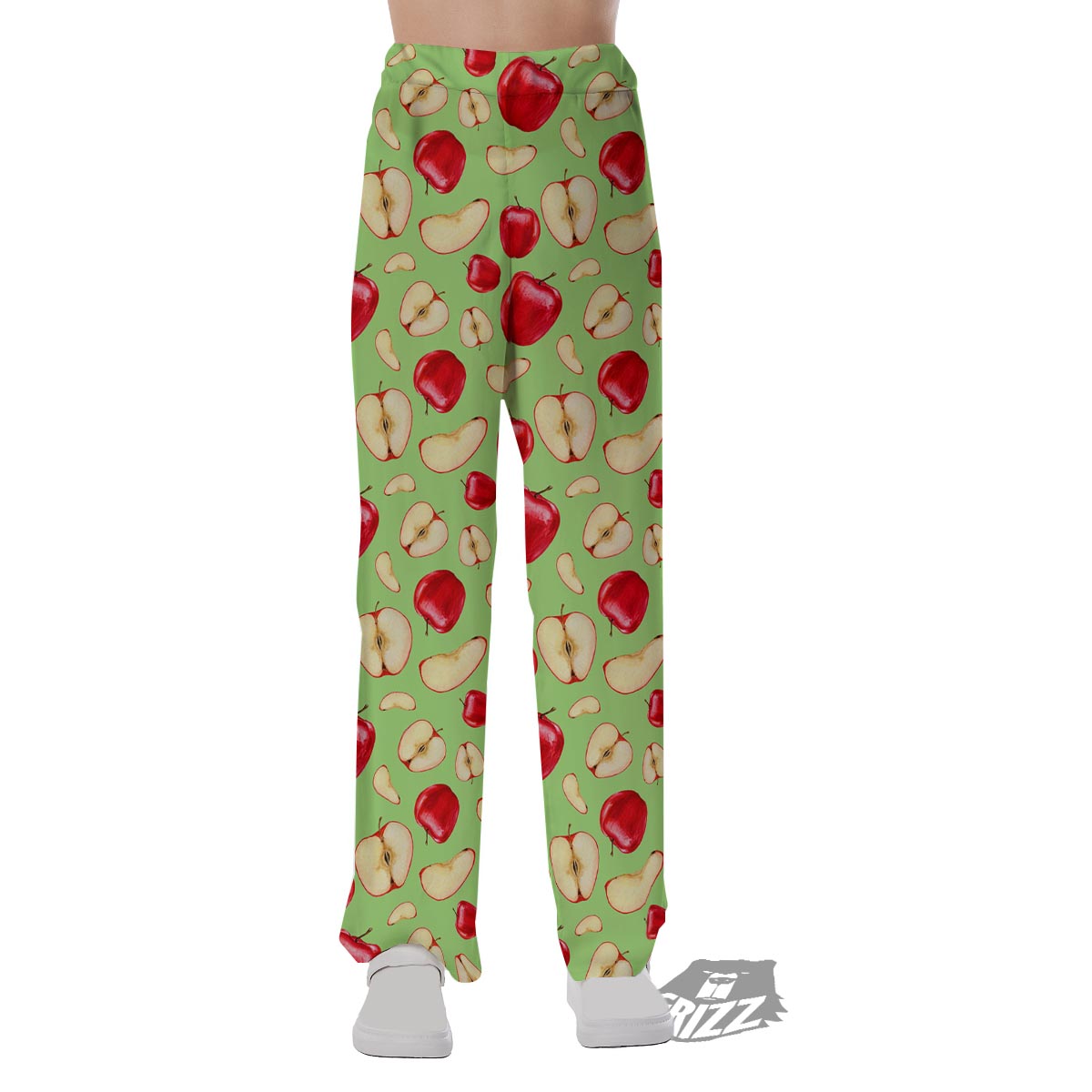 Fruit Red Apple Print Pattern Pajama Pants-grizzshop