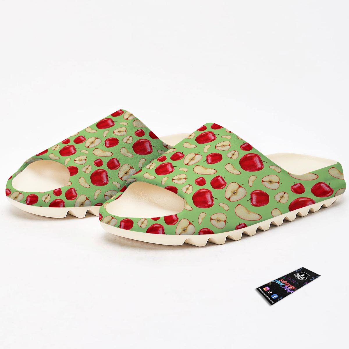 Fruit Red Apple Print Pattern Sandals-grizzshop